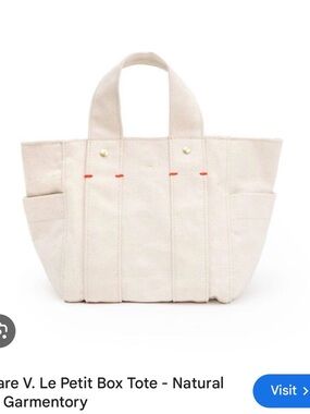 Clare V Le Petit Box Tote Canvas Purse